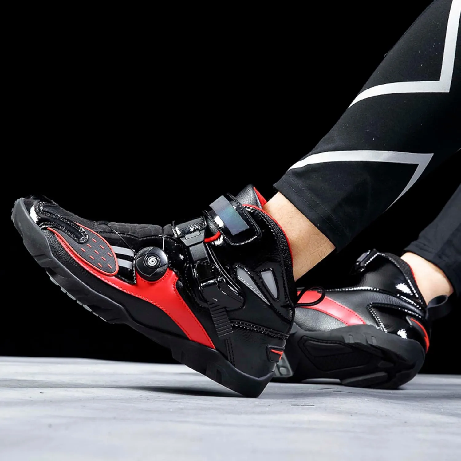 Men's Motorcycle Boots Slip Resistant Waterproof Motorcycle Combat Riding Boots Women's Fashion Motorcycle Short Boots Teenagers Street Racing Boots Outdoor Hiking Boots