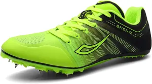 Mens Womens Athletics Track and Field Shoes,8 Nails Racing Jumping Sneakers,Running Spikes Track Shoes Breathable Lightweight Non-Slip,for Kids,Youth,Adults,Training,Competition,Long Jump,35-45 EU