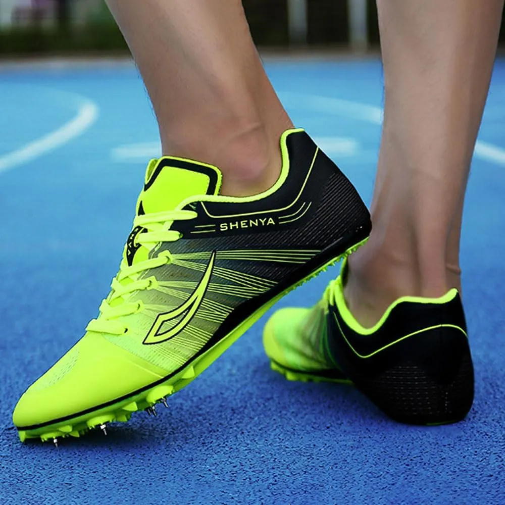 Mens Womens Athletics Track and Field Shoes,8 Nails Racing Jumping Sneakers,Running Spikes Track Shoes Breathable Lightweight Non-Slip,for Kids,Youth,Adults,Training,Competition,Long Jump,35-45 EU