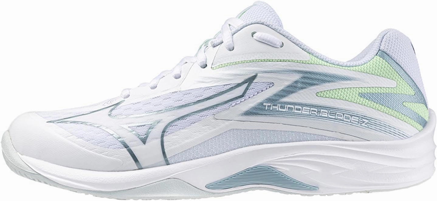 Mizuno Women's Training Volleyball, White Gridge Patinagreen, 9.5