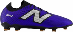 New Balance Unisex Tekela Magia Low Laced Fg V4  Soccer Shoe, Infinity Blue/Metallic Silver/Black, 11.5 Wide US Men