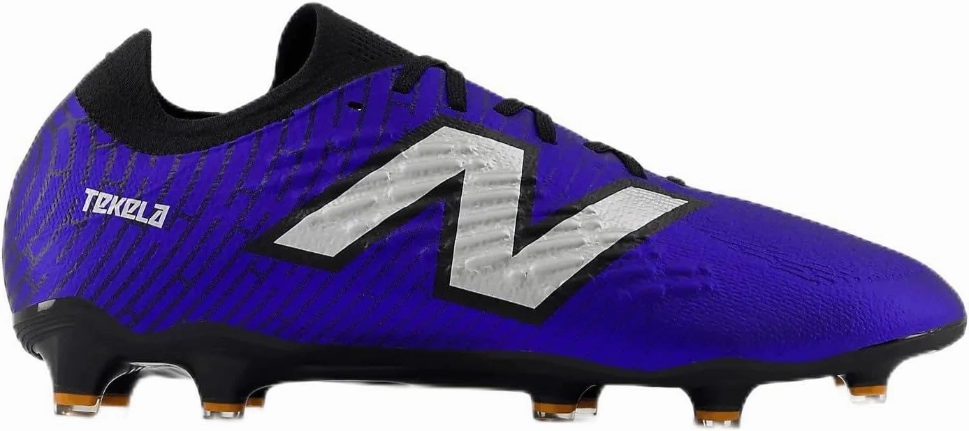 New Balance Unisex Tekela Magia Low Laced Fg V4  Soccer Shoe, Infinity Blue/Metallic Silver/Black, 11.5 Wide US Men