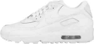 Nike 833412-100 Kid's Air Max 90 Leather Running Shoes, White/White, 6 M US Big Kid