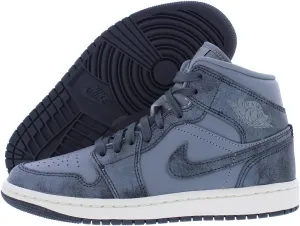 NIKE Air Jordan 1 Mid SE Women's Shoes (FJ3448-001, Smoke Grey/Sail/Off Noir) Size 8.5