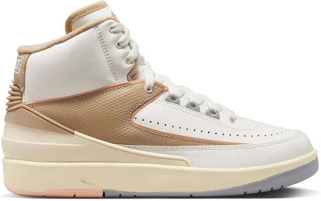 NIKE Air Jordan 2 Retro Sunset Haze Womens Lifestyle Shoes (Beige/White), 10