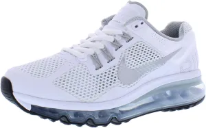 Nike Air Max 2013 Big Kids' Shoes (555426-100, White/Metallic Silver)
