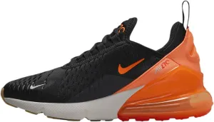 Nike Air Max 270 Big Kids' Shoes (943345-037, Black/Bright Crimson/Phantom/Total Orange) Size 6.5