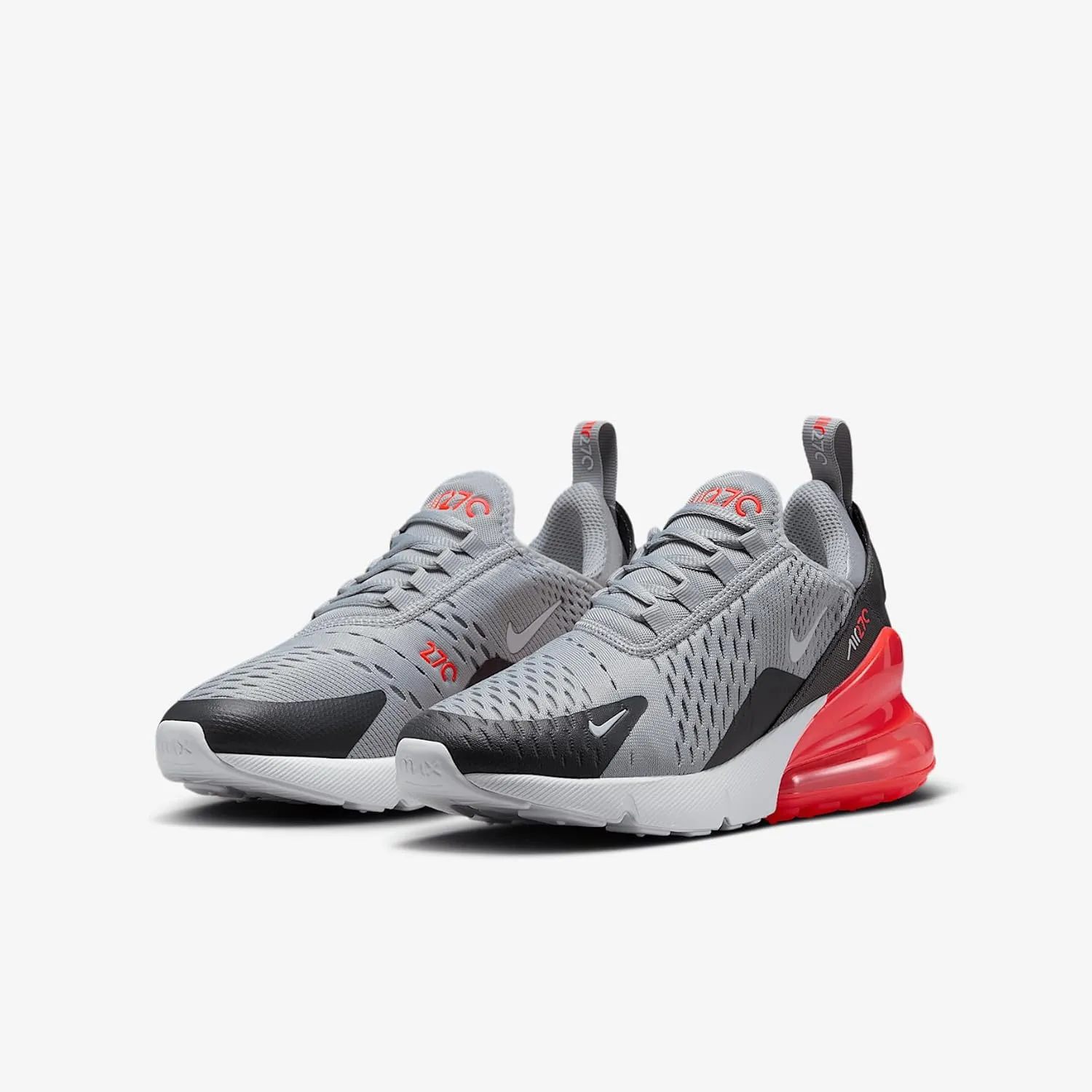 Nike Air Max 270 Big Kids' Shoes (943345-039, Wolf Grey/Anthracite/Bright Crimson/White)