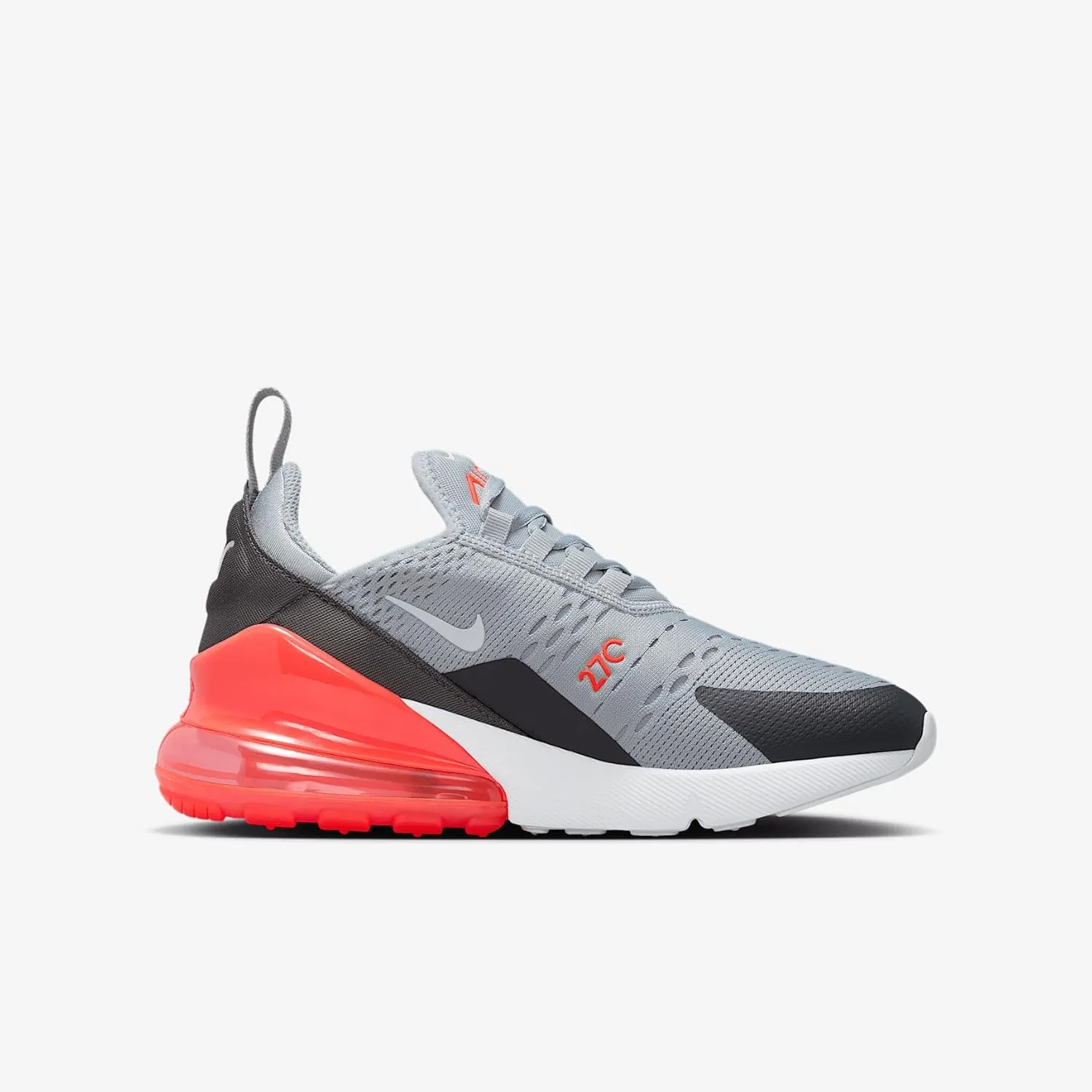 Nike Air Max 270 Big Kids' Shoes (943345-039, Wolf Grey/Anthracite/Bright Crimson/White)