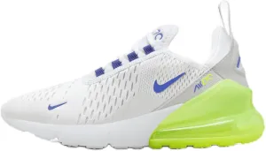Nike Air Max 270 Big Kids' Shoes (HJ9237-100, White/Volt/Photon Dust/Astronomy Blue) Size 5.5