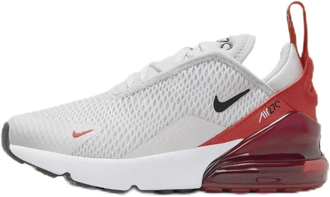 Nike Air Max 270 Little Kids' Shoe (AO2372-036, Photon Dust/Picante Red/Black) Size 13