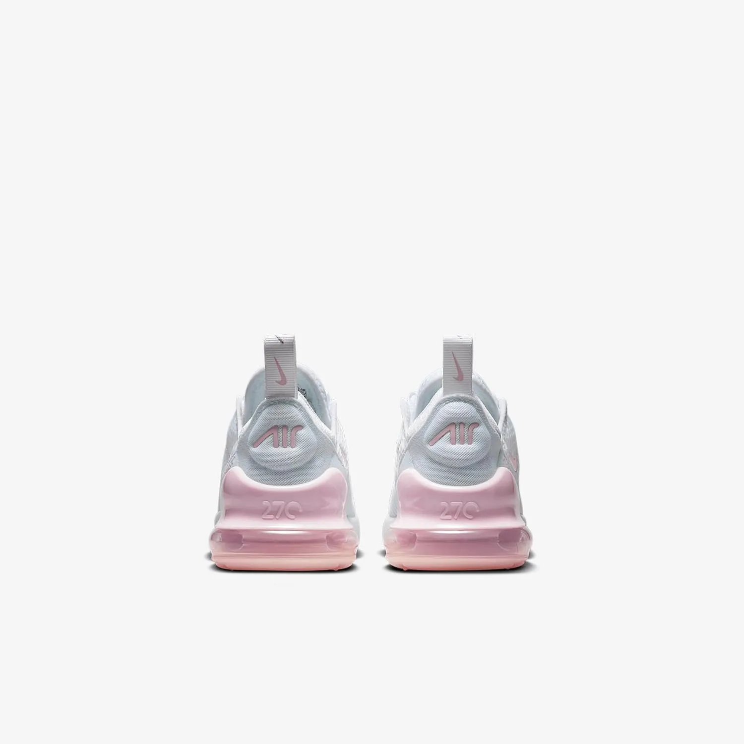 Nike Air Max 270 Little Kids' Shoes (AO2372-122, White/Light Smoke Grey/Pink Foam)