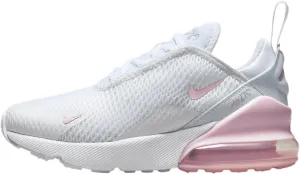 Nike Air Max 270 Little Kids' Shoes (AO2372-122, White/Light Smoke Grey/Pink Foam)