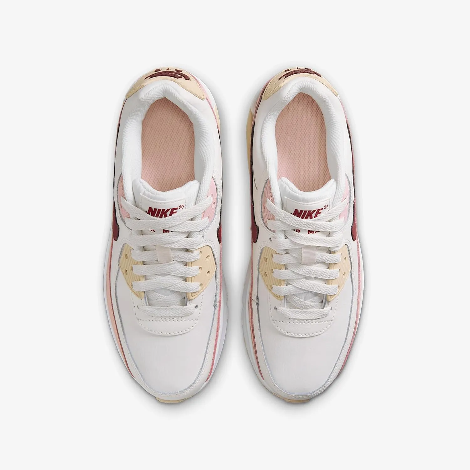 Nike Air Max 90 Big Kids' Shoes (HF6358-006, Phantom/Echo Pink/Sail/Dark Team Red)