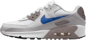 Nike Air Max 90 Big Kids' Shoes (HF6358-105, White/College Grey/Summit White/Racer Blue)