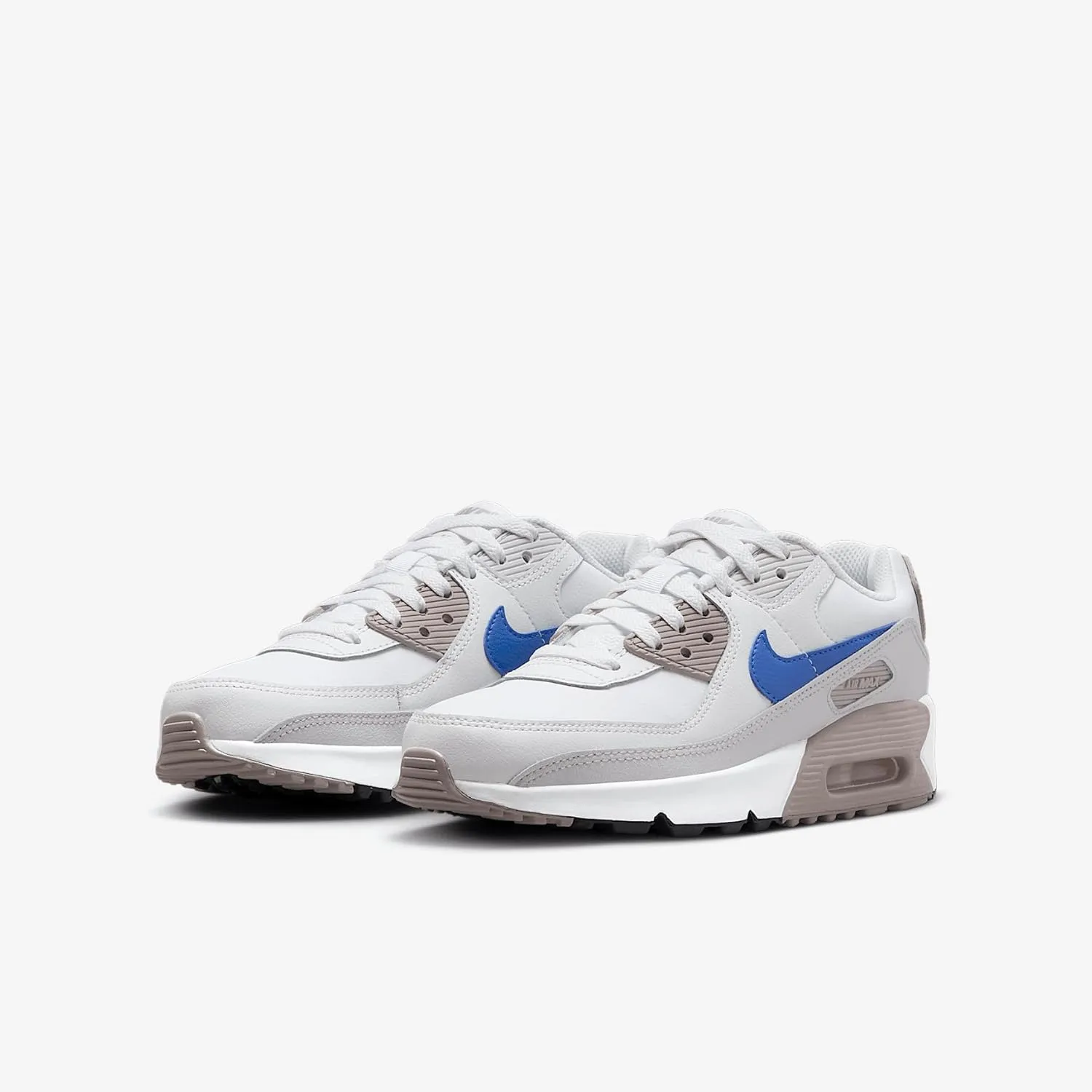 Nike Air Max 90 Big Kids' Shoes (HF6358-105, White/College Grey/Summit White/Racer Blue)