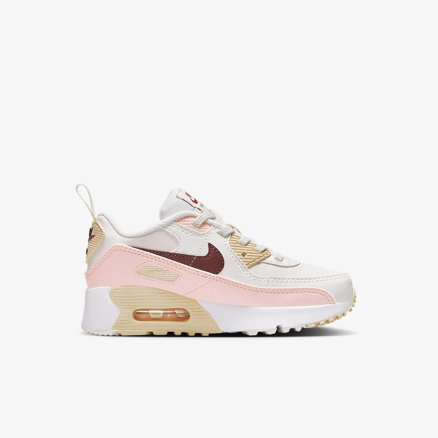 Nike Air Max 90 EasyOn Little Kids' Shoes (HF6357-006, Phantom/Echo Pink/Sail/Dark Team Red)