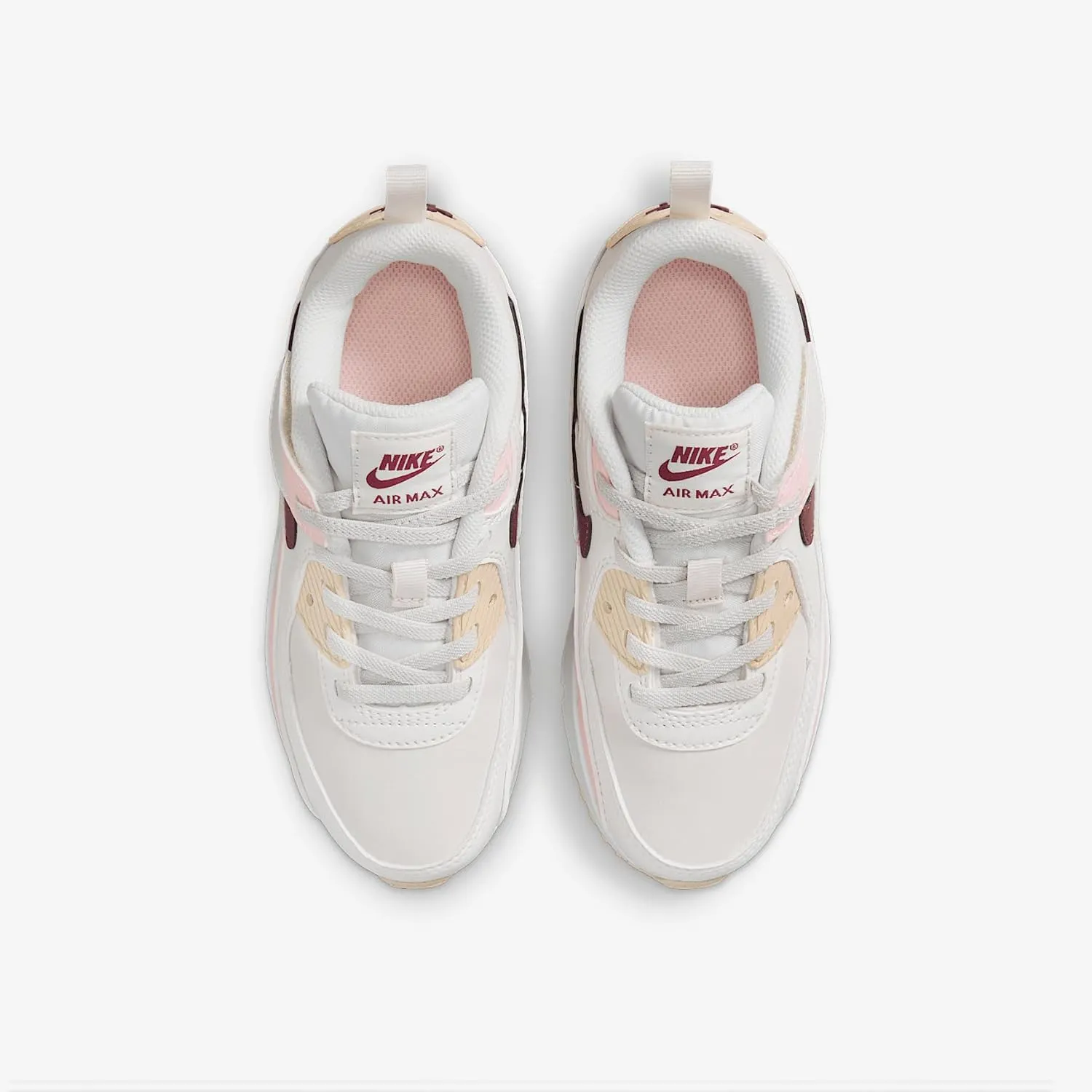 Nike Air Max 90 EasyOn Little Kids' Shoes (HF6357-006, Phantom/Echo Pink/Sail/Dark Team Red)