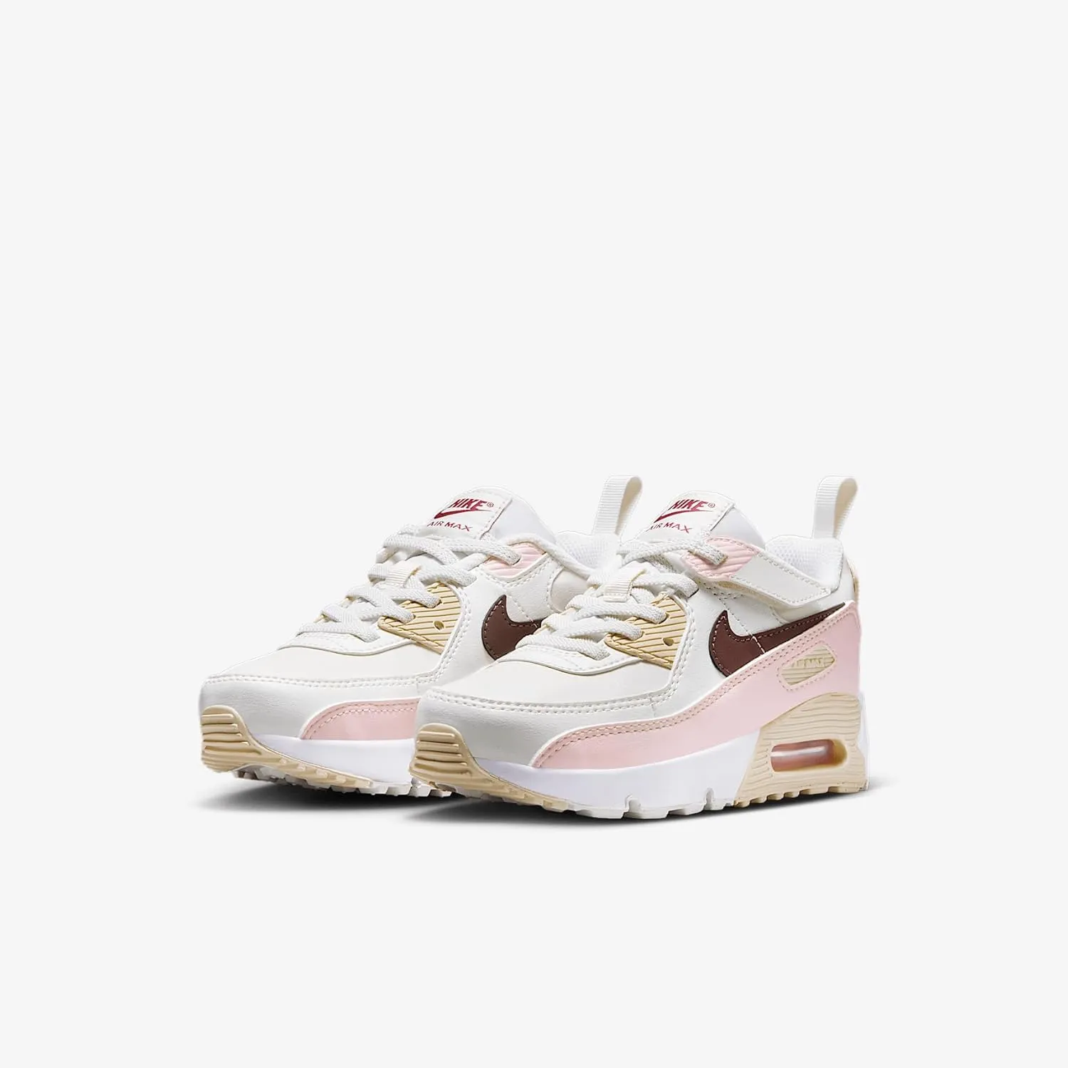 Nike Air Max 90 EasyOn Little Kids' Shoes (HF6357-006, Phantom/Echo Pink/Sail/Dark Team Red)