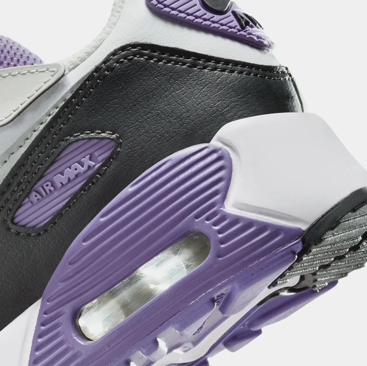 Nike Air Max 90 EasyOn Preschool Running Shoes (White/Light Grey/Dusty Amethyst) (IH1417-129, Grey/Purple/White)