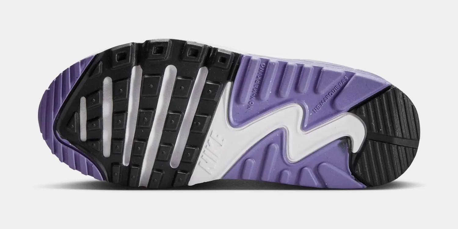 Nike Air Max 90 EasyOn Preschool Running Shoes (White/Light Grey/Dusty Amethyst) (IH1417-129, Grey/Purple/White)