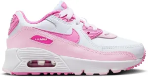 Nike Air Max 90 Little Kids' Shoes (FZ3558-100, White/Pink Foam/Playful Pink)