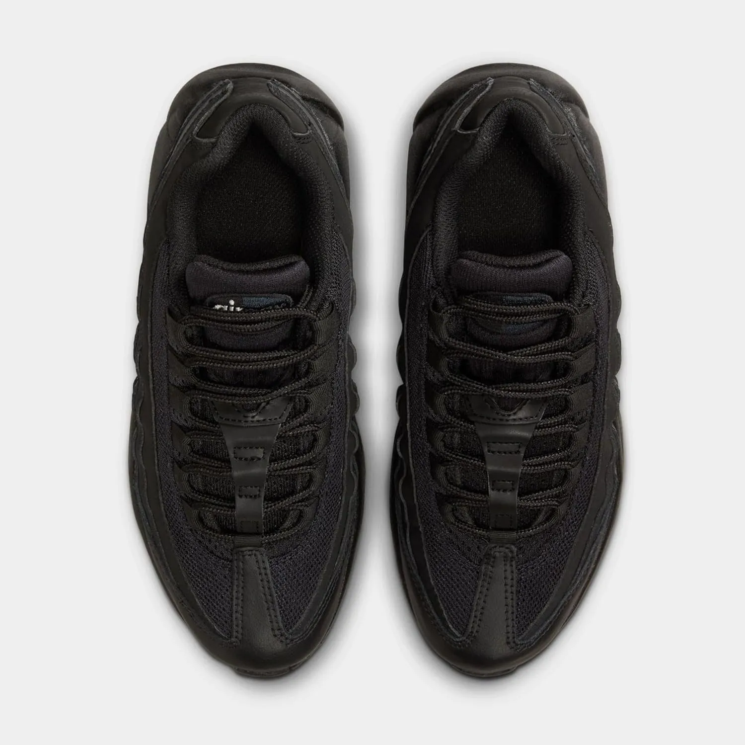 Nike Air Max 95 Grade School Running Shoes (Black/Black/Anthracite/Black) (II4053-001, Grey/White)