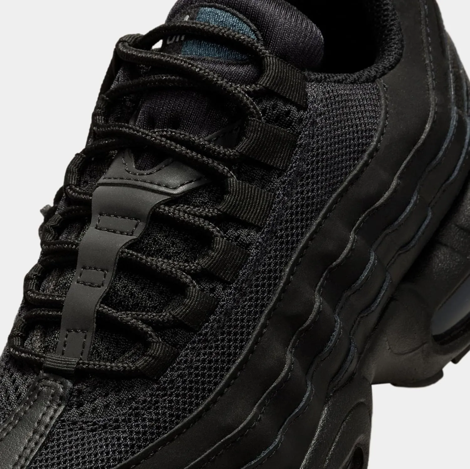 Nike Air Max 95 Grade School Running Shoes (Black/Black/Anthracite/Black) (II4053-001, Grey/White)