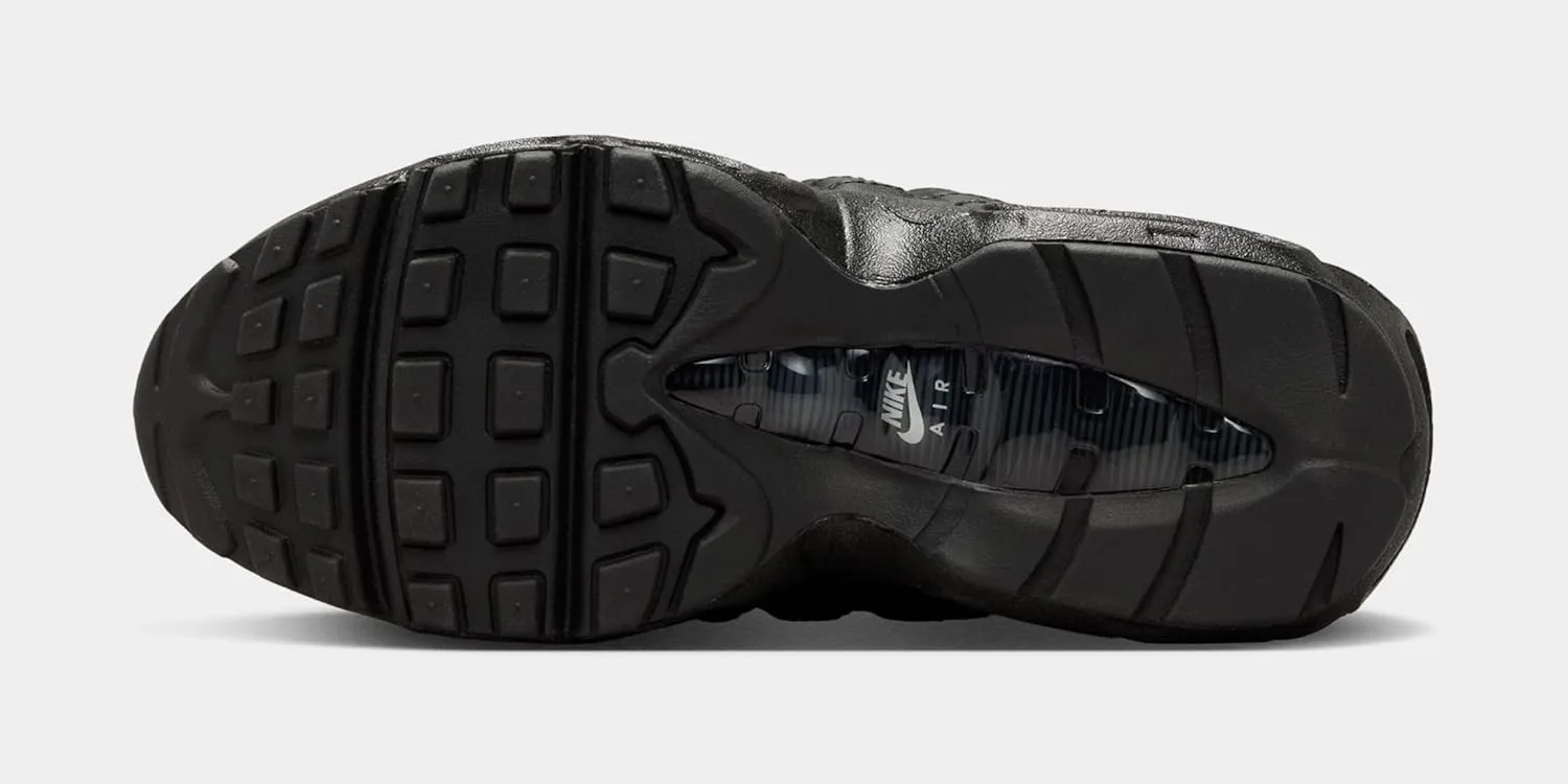 Nike Air Max 95 Grade School Running Shoes (Black/Black/Anthracite/Black) (II4053-001, Grey/White)