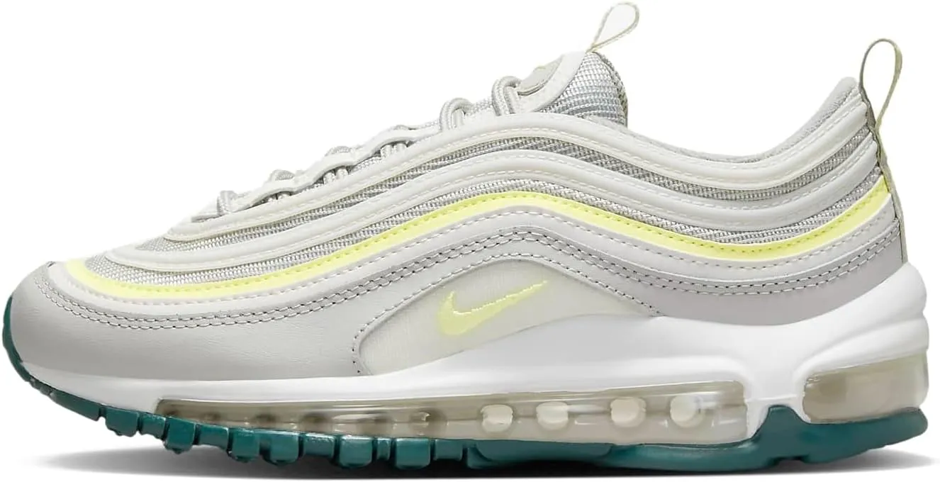 Nike Air Max 97 Big Kids Shoes (921522-032, Light Iron Ore/Phantom/Summit White/Luminous Green) Size 4.5