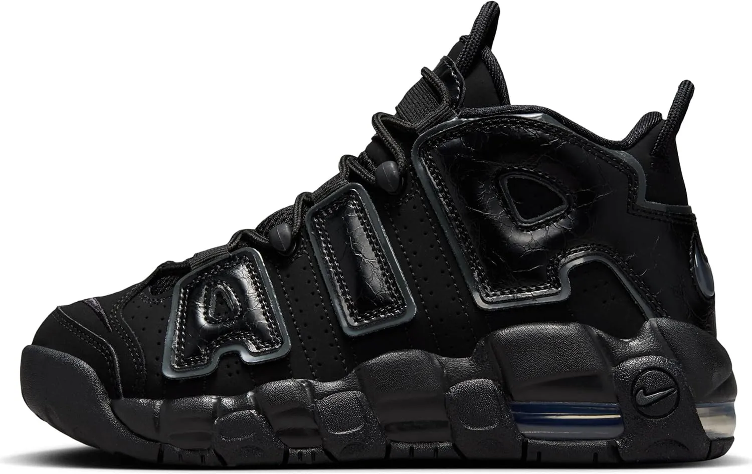 Nike Air More Uptempo Big Kids' Shoes (FV2264-001, Black/Black/Anthracite) Size 6.5