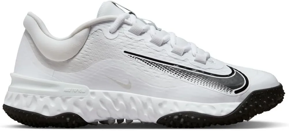 Nike Alpha Huarache Elite 4 Turf Women's Softball Shoes (FD2746-100, White/Black-Photon DUST)