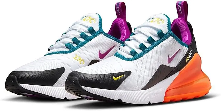Nike Big Kid's Air Max 270 White/Vivid Purple-Black (FD0299 100)