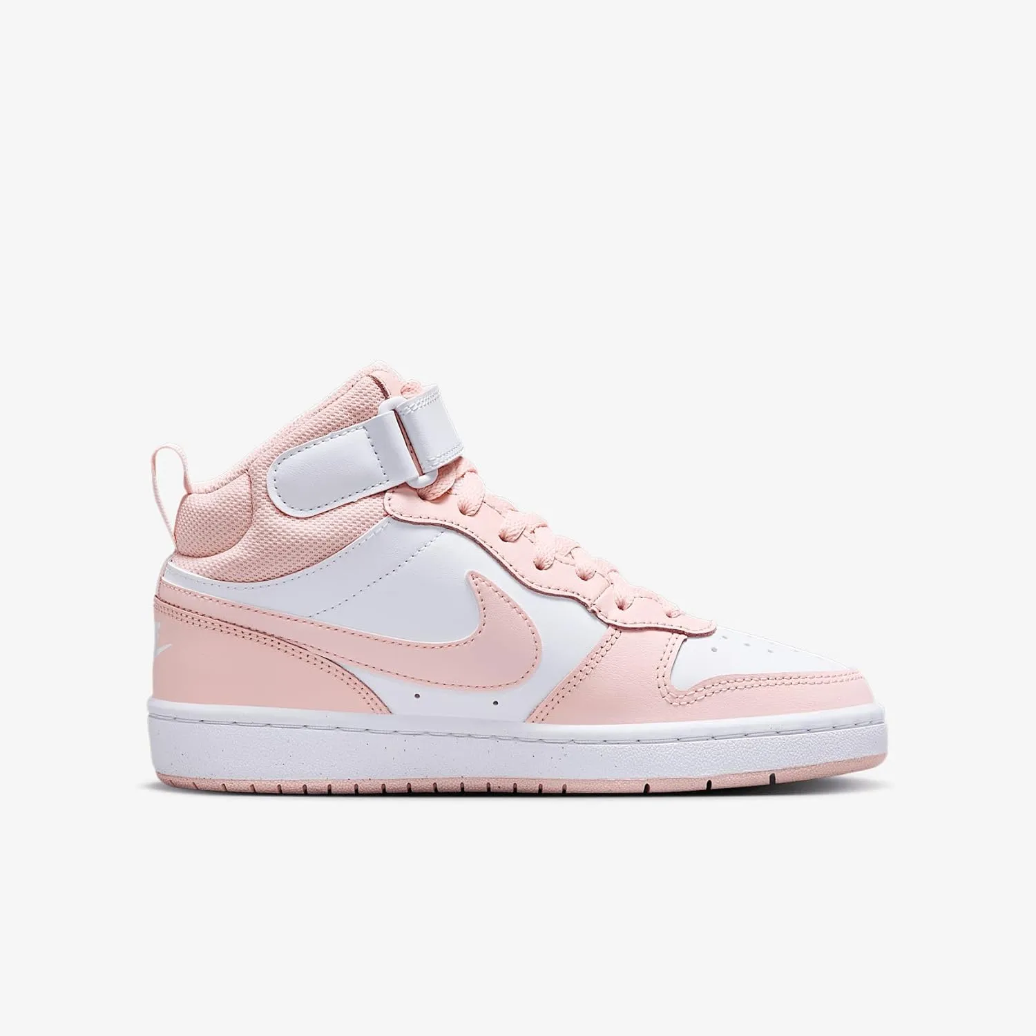 Nike Court Borough Mid 2 Big Kids' Shoes (CD7782-122, White/Echo Pink)