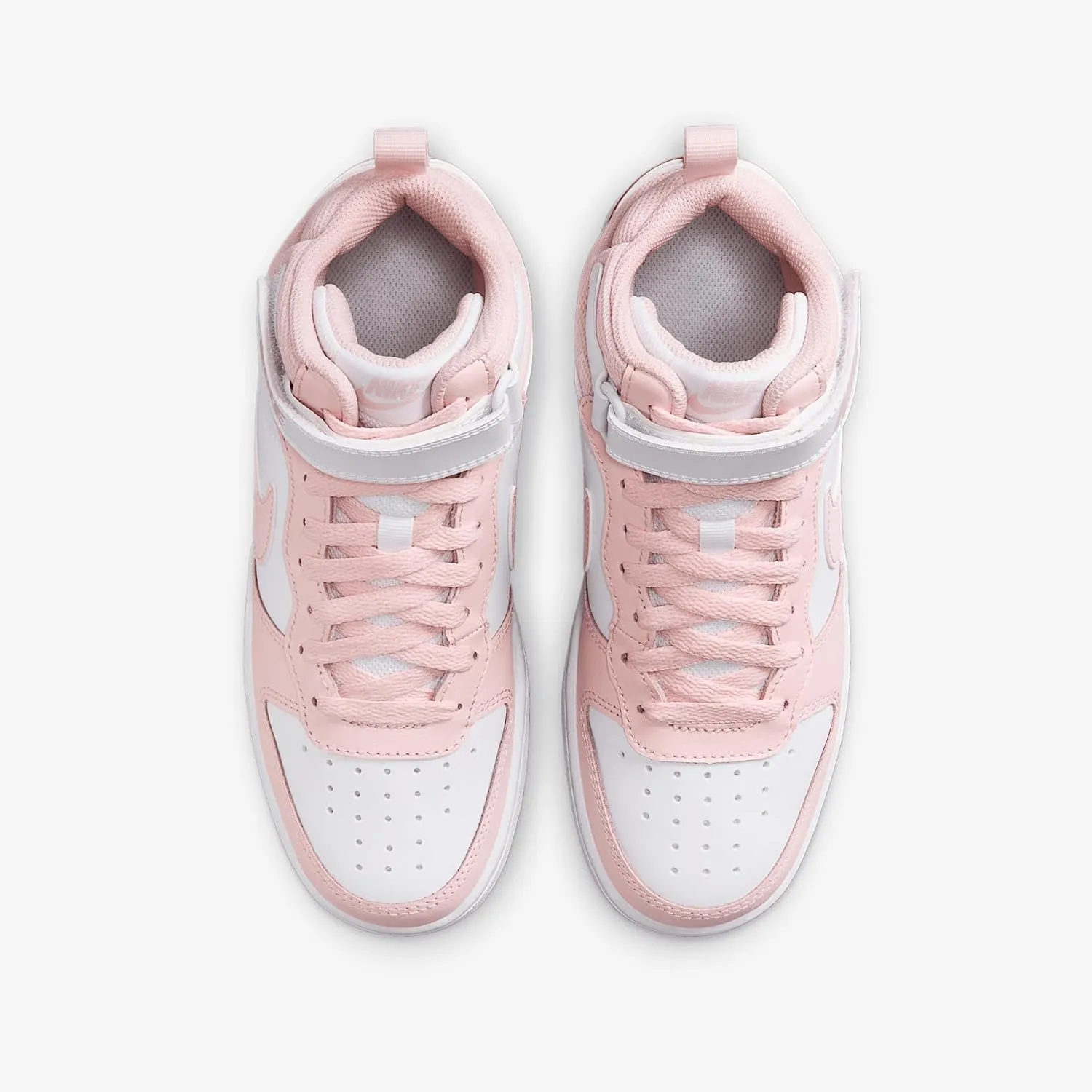 Nike Court Borough Mid 2 Big Kids' Shoes (CD7782-122, White/Echo Pink)