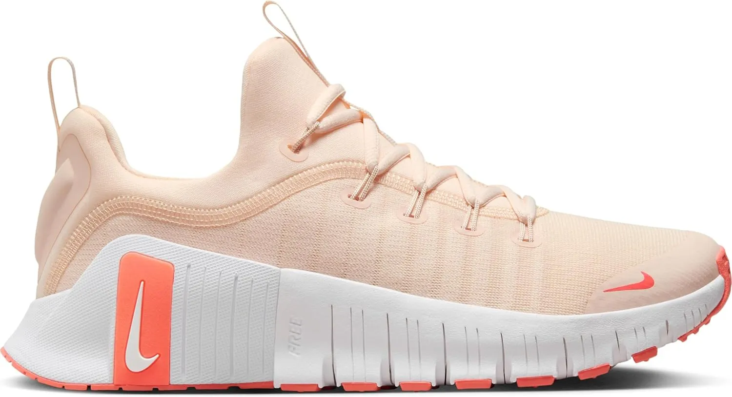 Nike Free Metcon 6 Women's Workout Shoes (FJ7126-801, Guava Ice/Light Wild Mango/White)