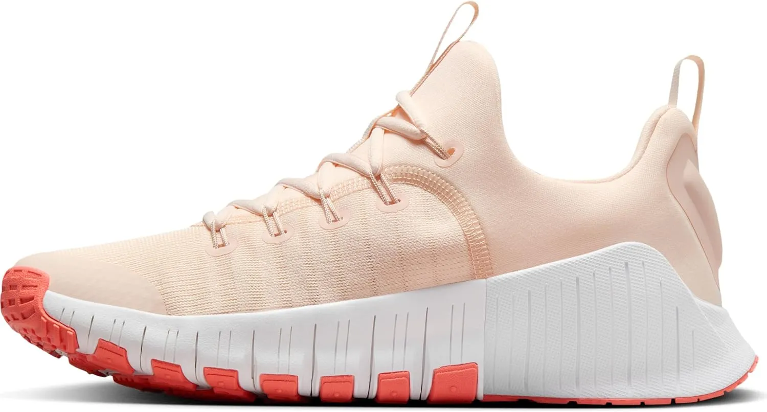 Nike Free Metcon 6 Women's Workout Shoes (FJ7126-801, Guava Ice/Light Wild Mango/White)