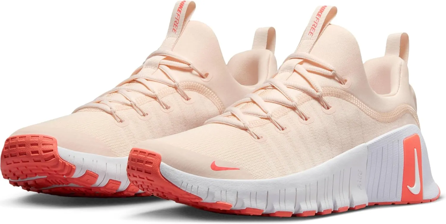 Nike Free Metcon 6 Women's Workout Shoes (FJ7126-801, Guava Ice/Light Wild Mango/White)