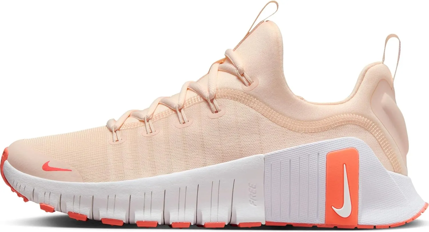 Nike Free Metcon 6 Women's Workout Shoes (FJ7126-801, Guava Ice/Light Wild Mango/White)