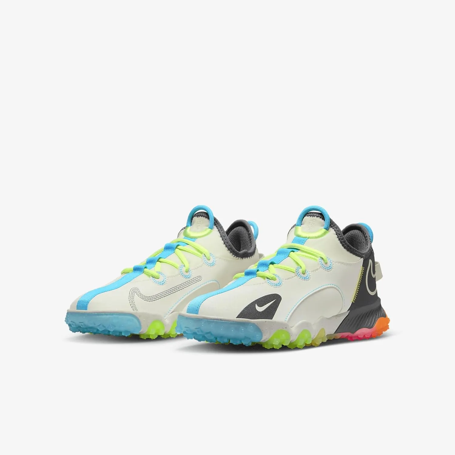 Nike Future Field Little/Big Kids' Cleats (DJ6949-101, Sail/Sonic Yellow/Hyper Pink/Dark Grey)