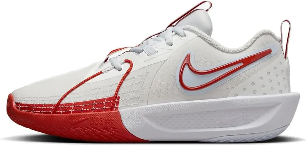 Nike G.T. Cut 3 Big Kids' Basketball Shoes (FD7033-101, Summit White/Football Grey/Metallic Silver) Size 5.5