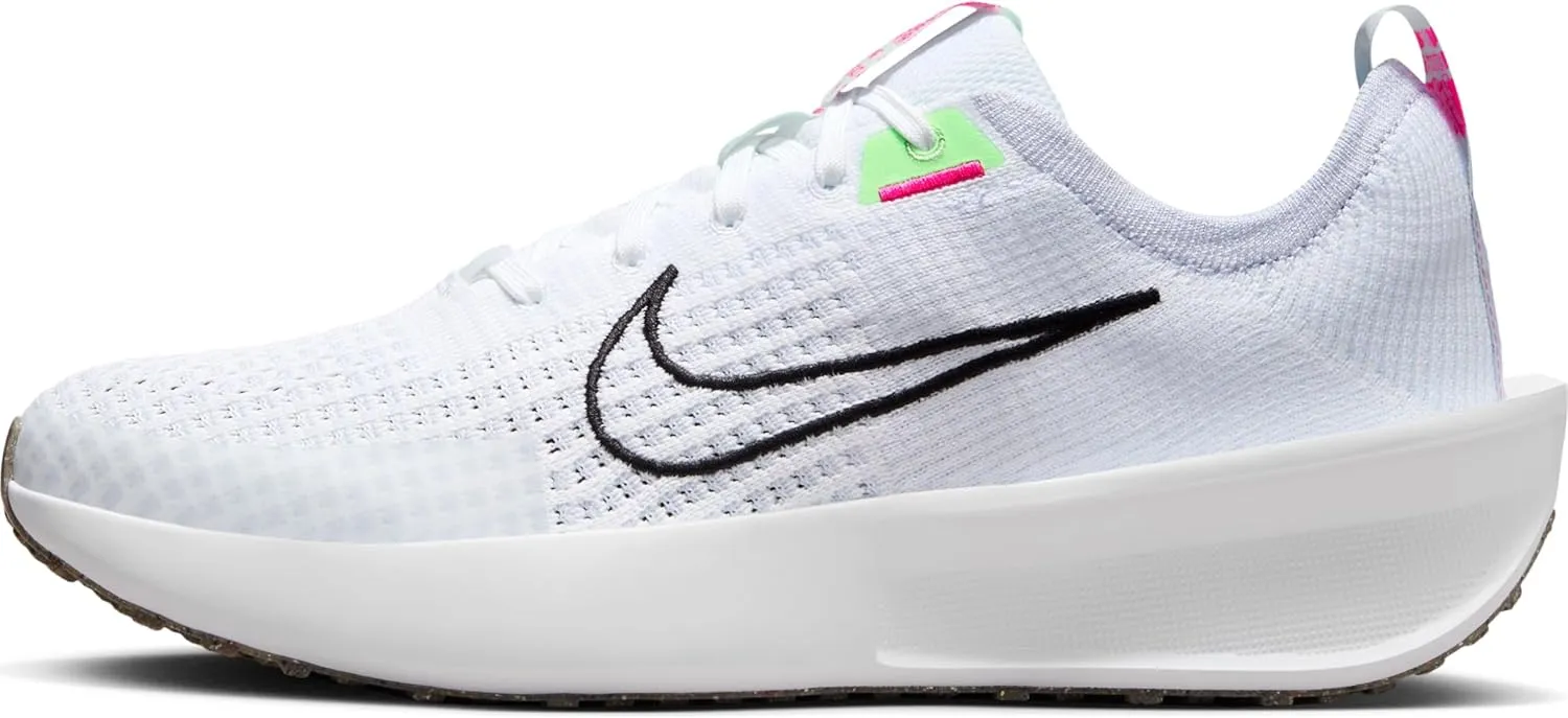 Nike Interact Run Women's Road Running Shoes (FD2292-102, White/Black-Football Grey-Vapor Green) Size 11