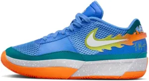 Nike Ja 1 "Backyard BBQ Big Kids' Basketball Shoes (FN4398-400, Blue Joy/GEODE Teal/Safety Orange) Size 5.5