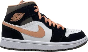 Nike Jordan 1 Mid Peach Mocha Women Black/Brown/Peach DH0210-100 (Numeric_7_Point_5)