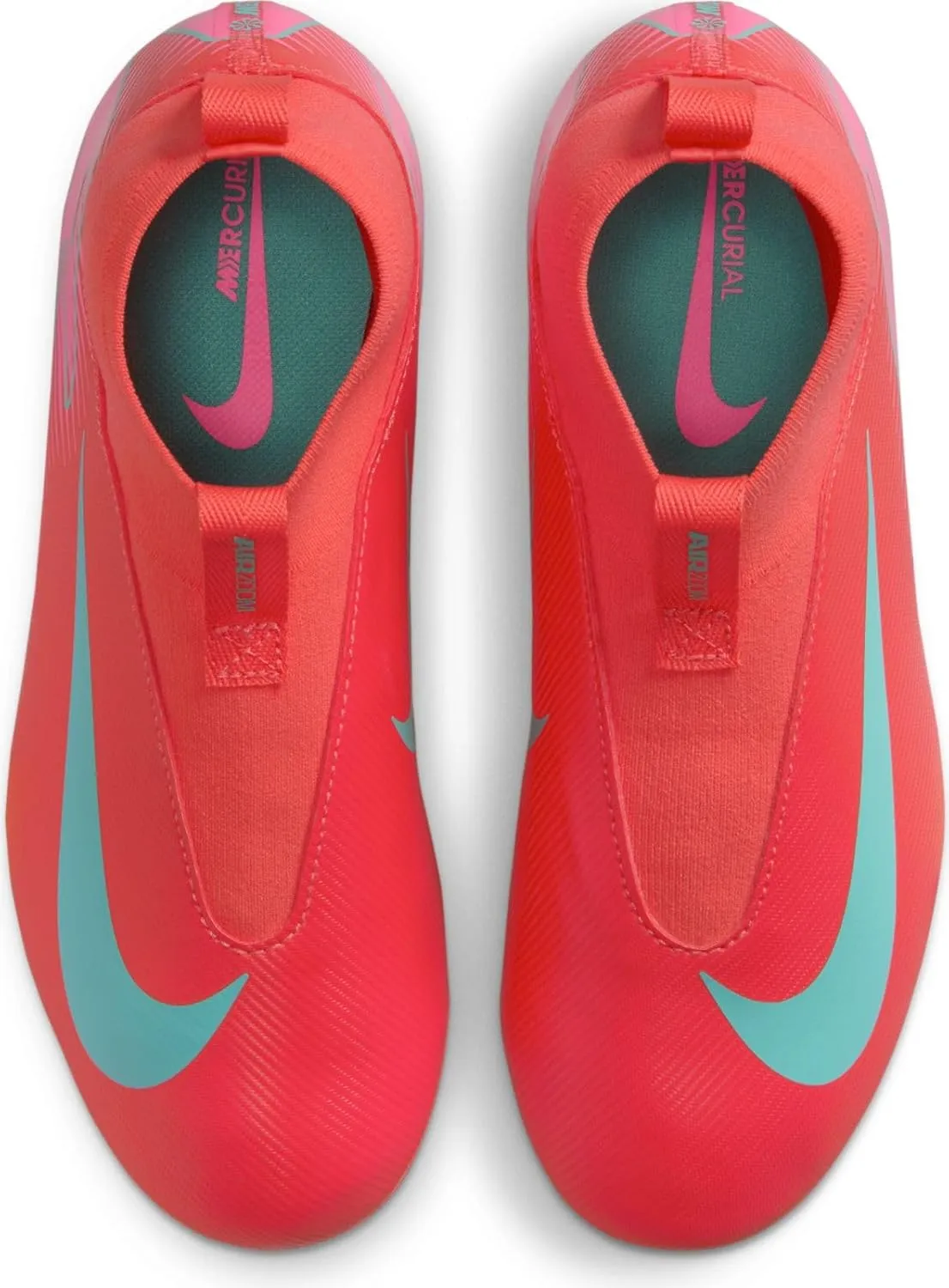 Nike Jr. Mercurial Superfly 10 Academy Little/Big Kids' AG High-Top Soccer Cleats (FQ8308-800, Ember Glow/Aurora Green)