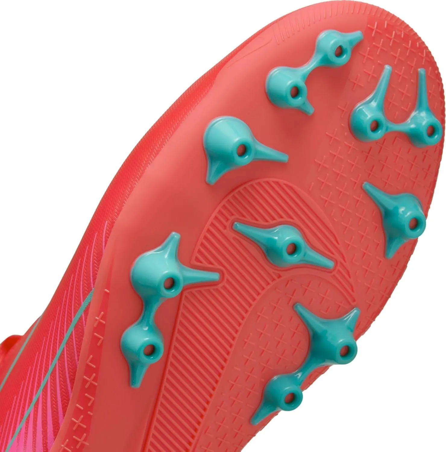 Nike Jr. Mercurial Superfly 10 Academy Little/Big Kids' AG High-Top Soccer Cleats (FQ8308-800, Ember Glow/Aurora Green)