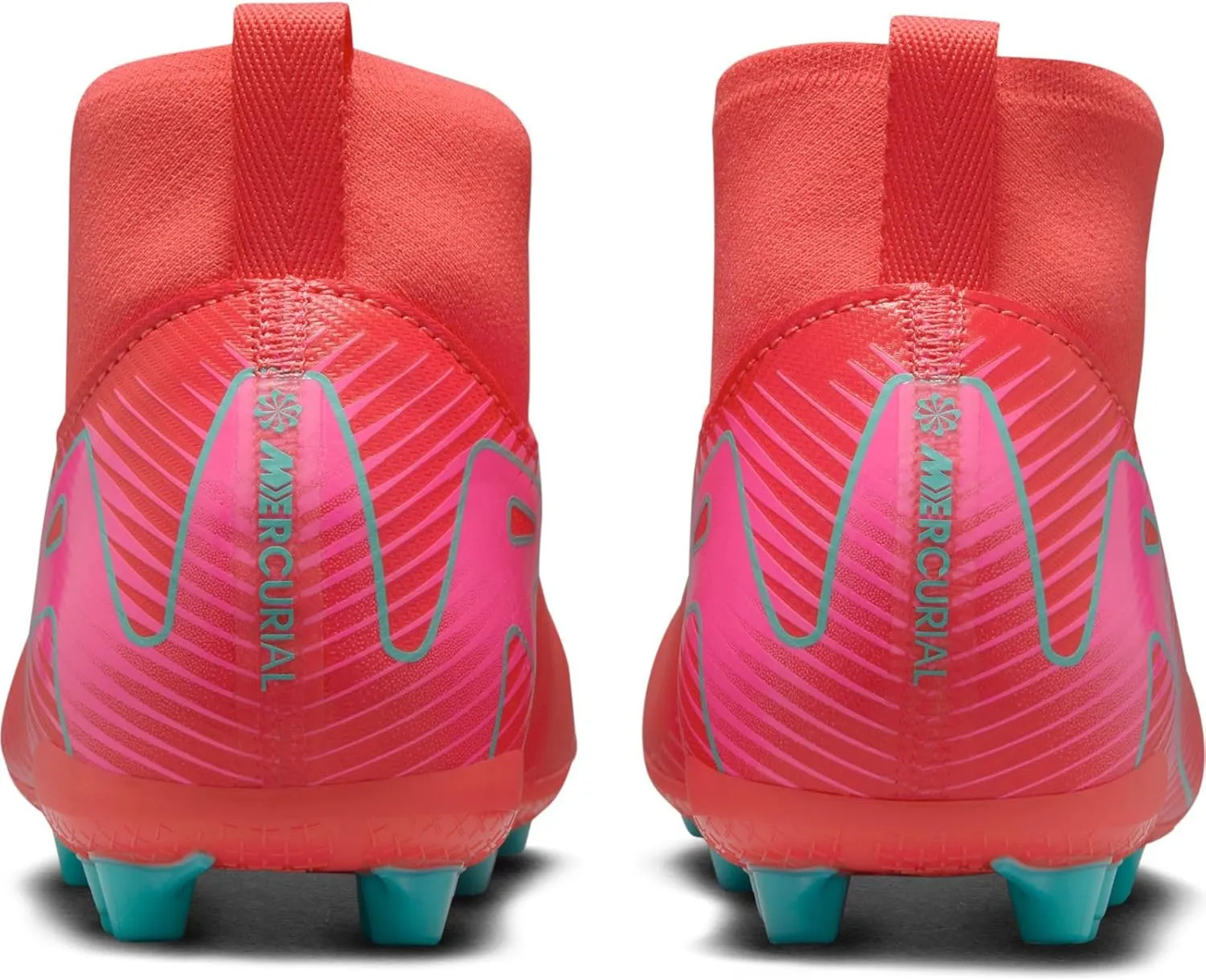 Nike Jr. Mercurial Superfly 10 Academy Little/Big Kids' AG High-Top Soccer Cleats (FQ8308-800, Ember Glow/Aurora Green)