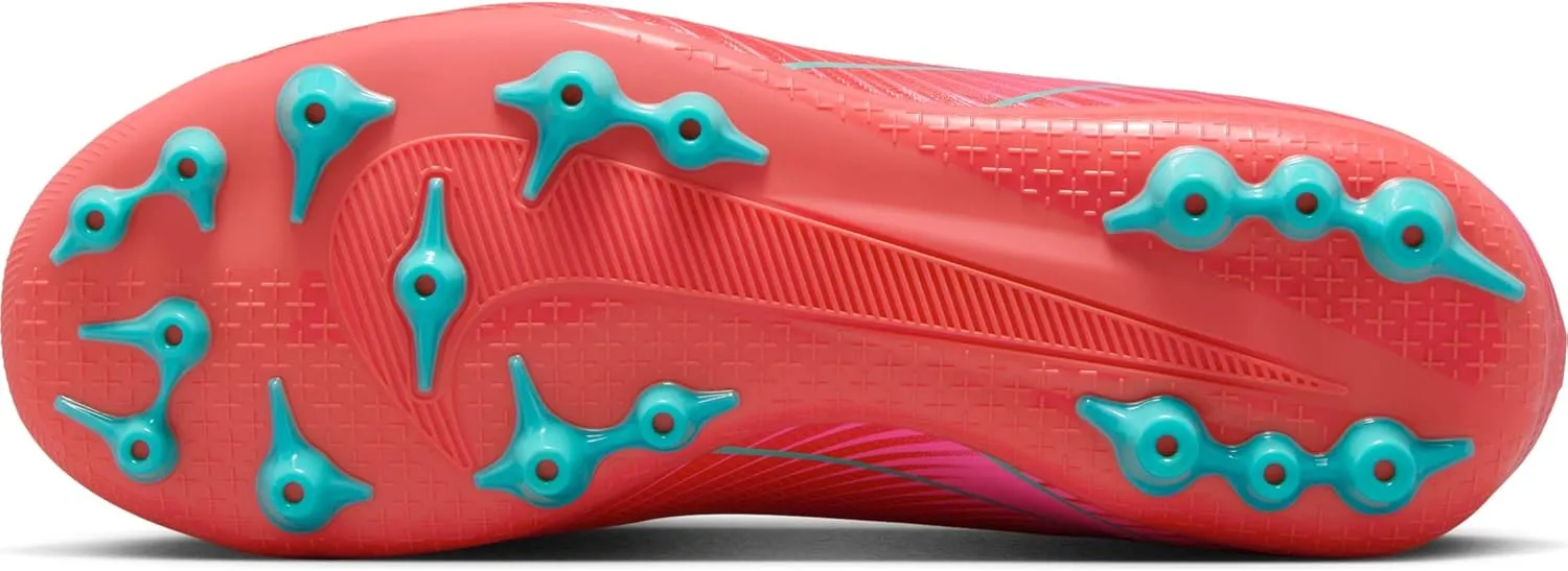 Nike Jr. Mercurial Superfly 10 Academy Little/Big Kids' AG High-Top Soccer Cleats (FQ8308-800, Ember Glow/Aurora Green)