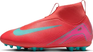 Nike Jr. Mercurial Superfly 10 Academy Little/Big Kids' AG High-Top Soccer Cleats (FQ8308-800, Ember Glow/Aurora Green)