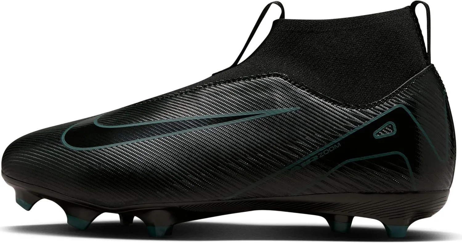 Nike Jr. Mercurial Superfly 10 Academy Little/Big Kids' MG High-Top Soccer Cleats (FQ8304-002, Black/Deep Jungle/Black) Size 2.5